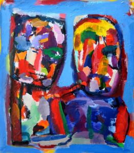 Both of us 80 x 70 cm  Mixed media on canvas  2012